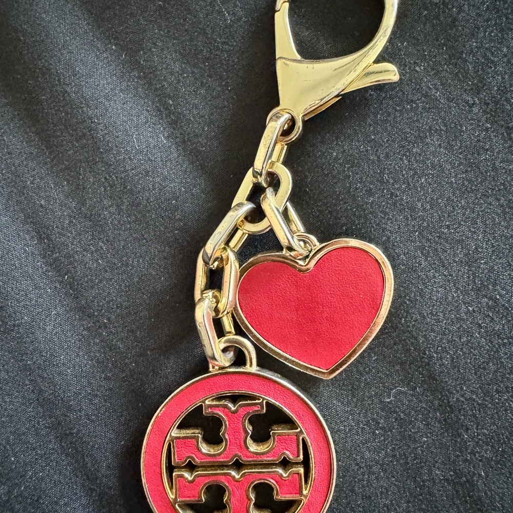 Tory Burch Red and Gold Key Holder